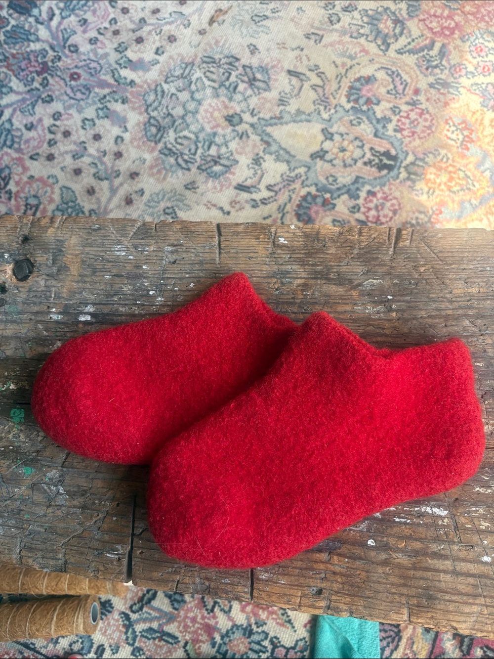 Cozy Red Felt Slip-On Women's Slippers